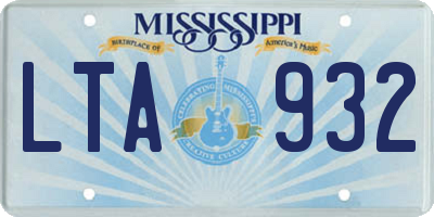 MS license plate LTA932