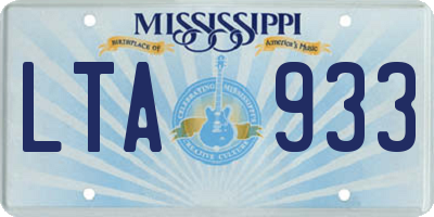 MS license plate LTA933