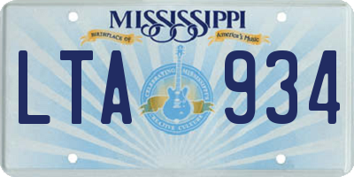 MS license plate LTA934