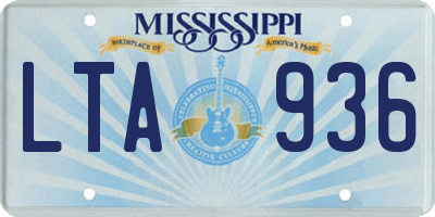 MS license plate LTA936