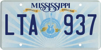 MS license plate LTA937