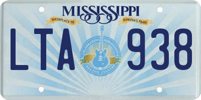MS license plate LTA938