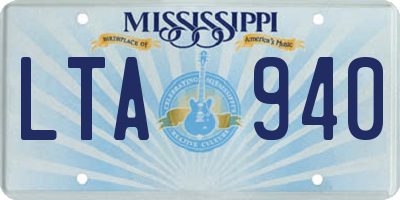 MS license plate LTA940