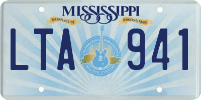 MS license plate LTA941
