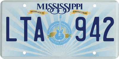 MS license plate LTA942