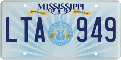 MS license plate LTA949