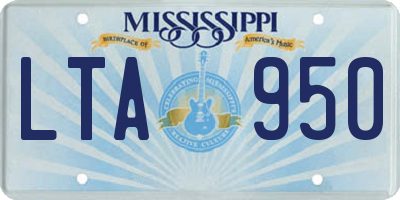 MS license plate LTA950