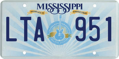 MS license plate LTA951