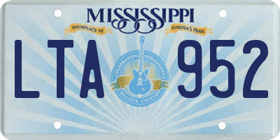 MS license plate LTA952