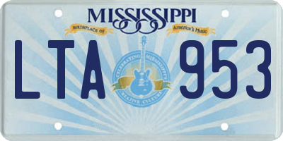 MS license plate LTA953