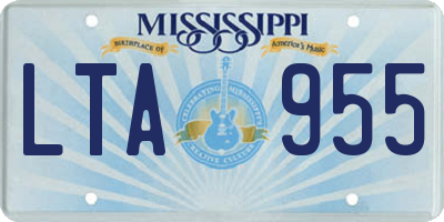 MS license plate LTA955