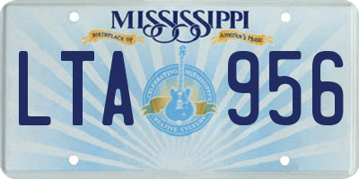 MS license plate LTA956