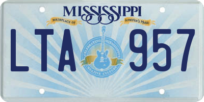 MS license plate LTA957