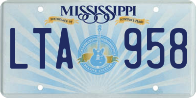 MS license plate LTA958