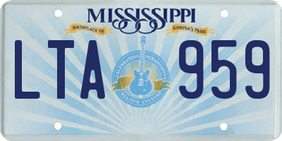 MS license plate LTA959