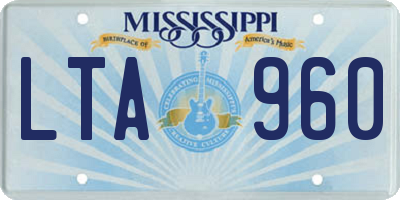 MS license plate LTA960