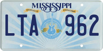MS license plate LTA962