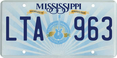 MS license plate LTA963