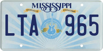 MS license plate LTA965