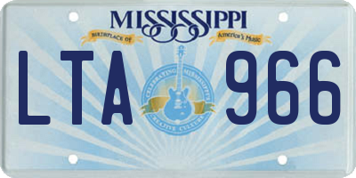 MS license plate LTA966