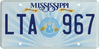 MS license plate LTA967