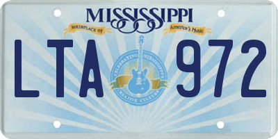MS license plate LTA972