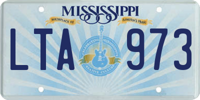 MS license plate LTA973