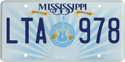 MS license plate LTA978