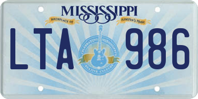 MS license plate LTA986