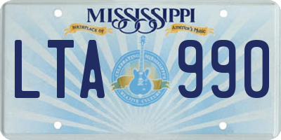 MS license plate LTA990