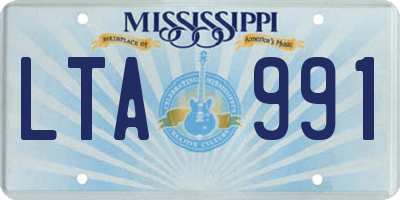 MS license plate LTA991