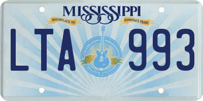 MS license plate LTA993