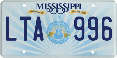 MS license plate LTA996