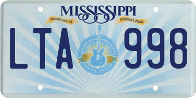 MS license plate LTA998