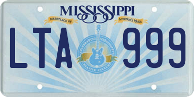 MS license plate LTA999