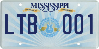 MS license plate LTB001