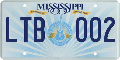 MS license plate LTB002