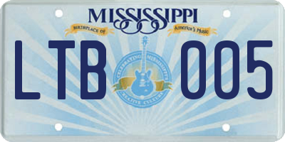 MS license plate LTB005