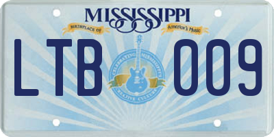 MS license plate LTB009