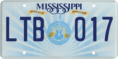 MS license plate LTB017