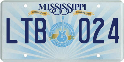 MS license plate LTB024
