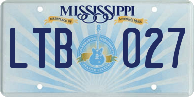 MS license plate LTB027