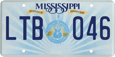 MS license plate LTB046