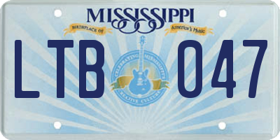 MS license plate LTB047
