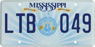MS license plate LTB049