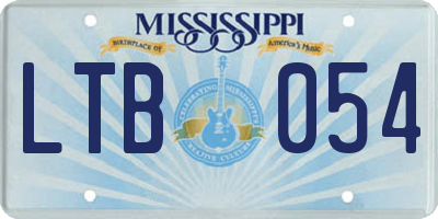 MS license plate LTB054