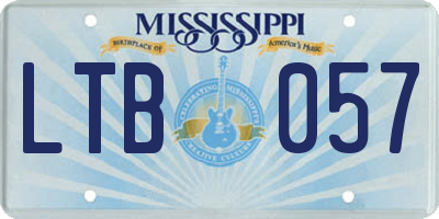 MS license plate LTB057