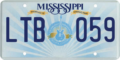 MS license plate LTB059