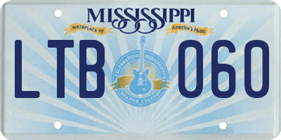 MS license plate LTB060