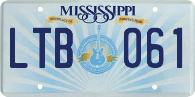 MS license plate LTB061
